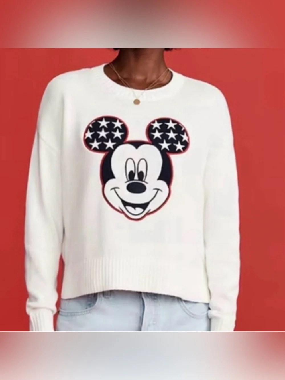 Disney x Old Navy Mickey Mouse American Flag Sweater | Women’s Small | EUC